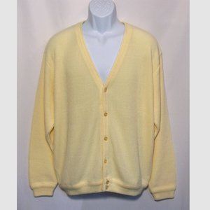 Vintage Classics by Palmland Cardigan Sweater Yellow XL USA EUC
